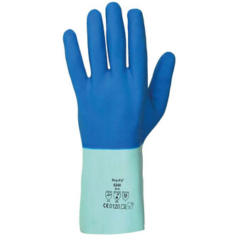 Super Blue Latex-Chemikalienschutzhandschuh, blau, geraute Oberfläche