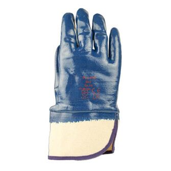 Premium Nitril-Handschuh, blau, vollbeschichtet, mit Stulpe