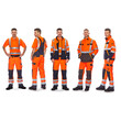MASCOT® Latzhose Gosford, fluoreszierend, zweifarbig, dreifache Kappnähte an den Beinen und im Schritt, Hosenbeine sind ergonomisch geformt