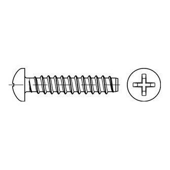 Blechschrauben DIN 7981 / ISO 7049 Stahl gal vz F-H 2,9 x 4,5