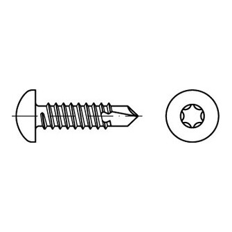 Bohrschrauben mit Senkkopf u. Innensechsrund DIN 7504 O-ISR A2 4,8 x 90