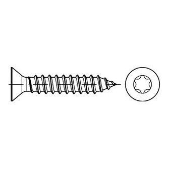 Blechschrauben Senkkopf mit Spitze u. Innensechsrund DIN 7982 / ISO 7050 C-ISR Stahl gal vz 6,3 x 16