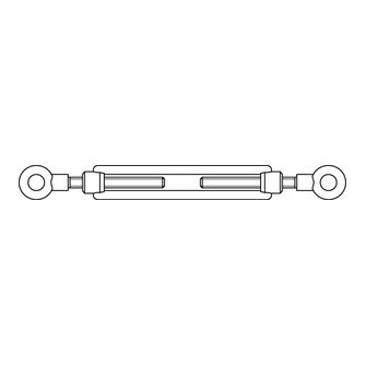 Spannschlösser DIN 1480 SP-RR geschmiedet offene Form mit 2 Ringösen Stahl gal vz M 6