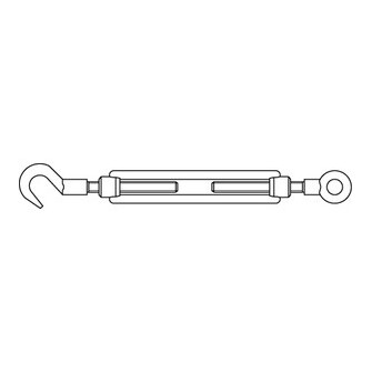 Spannschlösser DIN 1480 SP-RH geschmiedet offene Form mit Ringöse und Haken Stahl gal vz M 16