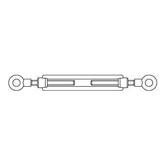 Spannschlösser DIN 1480 SP-RR geschmiedet offene Form mit 2 Ringösen Stahl gal vz M 12