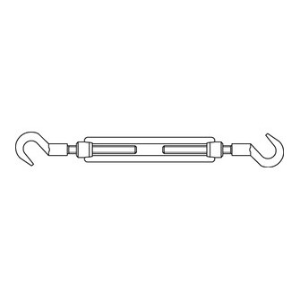 Spannschlösser DIN 1480 SP-HH geschmiedet offene Form mit 2 Haken Stahl gal vz M 16