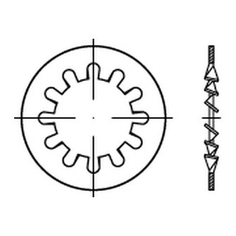 Zahnscheibe DIN 6797 I 1.4310 4,3