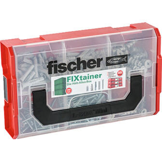 fischer Hält-Alles-Box enthält neben dem fischer SX den Nylondübel UX R, den schnellen Gipskartondübel GK und den selbstbohrenden Gipskartondübel Metall GKM (240 Teile)