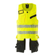 MASCOT® Accel. Safe Werkzeugweste, ULTIMATE STRETCH Werkzeugweste, Der Stretchstoff ist in alle Richtungen elastisch und bietet eine unübertroffene Bewegungsfreiheit, wo nichts spannt oder stört, Der multifunktionelle Stretchstoff kombiniert ein niedriges Gewicht mit sehr hoher Strapazierfähigkeit und ist darüber hinaus wasserabweisend, Hängetaschen mit Kevlar® und CORDURA®-Gewebe Verstärkungen
