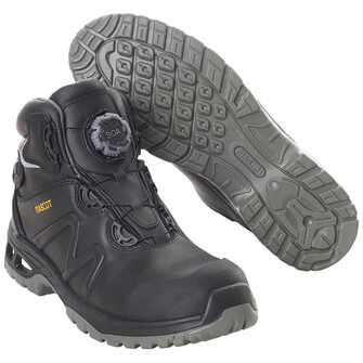 MASCOT® Footwear Sicherheitsstiefel S3 mit BOA® Sicherheitsstiefel, Der MASCOLAYER®-Nageldurchtrittschutz aus Spezialtextil garantiert starken Schutz und hohen Gehkomfort, Das BOA® Fit-System besteht aus besonders strapazierfähigen, hochwertigen Materialien Mit BOA® können Sie Schuhe schnell und mühelos durch einfaches Drehen perfekt anpassen, Die Zehenschutzkappe ist aus Komposit Komposit leitet weder Kälte noch Hitze und Zehenschutzkappen aus Komposit bieten daher extra Komfort sowohl in warmen als auch in kalten Umgebungen, Auswechselbare Einlegesohle mit optimierter Fußgewölbestützte, die der Tendenz zum Plattfuß entgegenwirken kann, Einlage in der Zwischensohle aus stoßdämpfendem Lightweight-Material, Stoßabsorbierende, weiche und flexible Zweikomponentensohle aus PU/PU, ESD geprüft