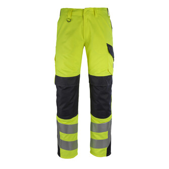 MASCOT® Multisafe Arbeitshose Arbon, mit Knietaschen, zweifarbig, Fluoreszierend mit Reflexen, Antistatisch, flammhemmend und mit Säureschutz, Schmutzabweisend, Schützt bei Lichtbögen und bei gelegentlichem Schweißen, zweifache und dreifache Kappnähte an den Beinen und im Schritt, Gürtelschlaufen