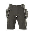 MASCOT® Advanced Shorts,abnehmbaren Hängetaschen,Stretch Handwerkershorts, Der multifunktionelle Stretchstoff kombiniert ein niedriges Gewicht mit sehr hoher Strapazierfähigkeit und ist darüber hinaus wasserabweisend, Der Stretchstoff ist in alle Richtungen elastisch und bietet eine unübertroffene Bewegungsfreiheit