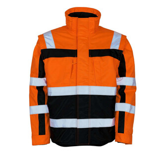 MASCOT® Safe Compete Loreto Winterjacke, Atmungsaktiv, winddicht und wasserabweisend, Anbringen einer Kapuze mit Druckknöpfen möglich, Multifunktionelles Produkt, das den verschiedenen Situationen anpassbar ist - besteht aus Jacke, Weste, Thermojacke und Thermoweste, Das Steppfutter ist eine Jacke für sich