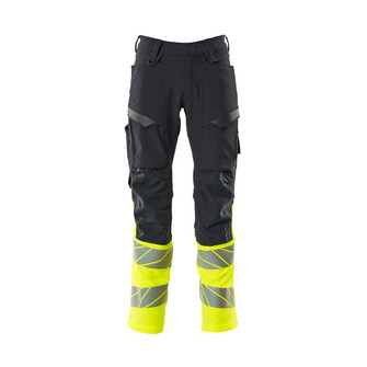 MASCOT® Accel. Safe Hose mit Knietaschen, ULTIMATE STRETCH Hose, Der Stretchstoff ist in alle Richtungen elastisch und bietet eine unübertroffene Bewegungsfreiheit, wo nichts spannt oder stört, Der multifunktionelle Stretchstoff kombiniert ein niedriges Gewicht mit sehr hoher Strapazierfähigkeit und ist darüber hinaus wasserabweisend, Ergonomisch geschnittene Hosenbeine