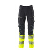MASCOT® Accel. Safe Hose mit Knietaschen, ULTIMATE STRETCH Hose, Der Stretchstoff ist in alle Richtungen elastisch und bietet eine unübertroffene Bewegungsfreiheit, wo nichts spannt oder stört, Der multifunktionelle Stretchstoff kombiniert ein niedriges Gewicht mit sehr hoher Strapazierfähigkeit und ist darüber hinaus wasserabweisend, Ergonomisch geschnittene Hosenbeine
