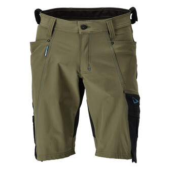 MASCOT® Advanced Shorts, ULTIMATE STRETCH Shorts, Der multifunktionelle Stretchstoff kombiniert ein niedriges Gewicht mit sehr hoher Strapazierfähigkeit und ist darüber hinaus wasserabweisend, Der Stretchstoff ist in alle Richtungen elastisch und bietet eine unübertroffene Bewegungsfreiheit, wo nichts spannt oder stört, Anatomisch geschnittener Bund, bequem in allen Arbeitspositionen, Zollstocktasche aus CORDURA® Gewebe mit extra Taschen