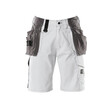 MASCOT® Hardwear Zafra Handwerkershorts, Strapazierfähige, dreifache Kappnähte verlängern die Lebensdauer des Produktes, Die niedrige Taille mit formgeschnittenem Bund sorgt dafür, dass die Hose alle Bewegungen des Körpers mitmacht, Hängetaschen aus CORDURA®-Gewebe mit extra Taschen für Werkzeug, Magnete in den Hängetaschen zum Halten von Nägeln, Schrauben und Bits, Zollstocktasche und Stifttasche aus CORDURA®-Gewebe