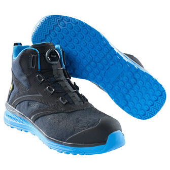 MASCOT® Footwear Sicherheitsstiefel S1P mit BOA® Sicherheitsstiefelette, Das BOA® Fit-System besteht aus besonders strapazierfähigen, hochwertigen Materialien Mit BOA® können Sie Schuhe schnell und mühelos durch einfaches Drehen perfekt anpassen, Das Obermaterial ist atmungsaktiv und leitet Feuchtigkeit und Wärme von den Füßen ab, was für guten Fußkomfort sorgt, Das Obermaterial besteht aus strapazierfähigem Polyester, Die Zehenschutzkappe ist aus Carbonfaser, einem sehr leichten und starken Material Die Zehenschutzkappe ist außergewöhnlich stark und widerstandsfähig gegen Stöße und Druck, Zwischensohle aus XL EXTRALIGHT® EVA und Laufsohle aus extrem rutschhemmend Gummi, Die Sohle ist öl- und benzinbeständig, ESD geprüft nach EN IEC 61340-4-3, 2018 + EN 61340-5-1, 2016, Stabilisierendes, MASCOT-patentiertes Multifunktionsgelenk