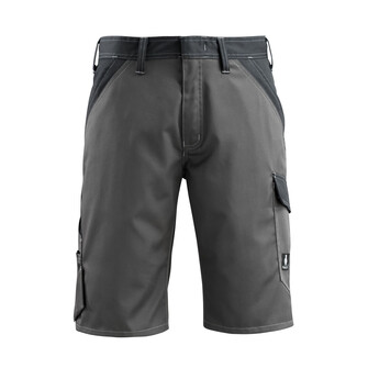 MASCOT® Sunbury Shorts. Leichte Meterware. Zweifarbig. Dreifache Kappnähte an den Beinen und im Schritt. Hosenschlitz mit Reißverschluss. Vordertaschen. Gesäßtaschen mit Patte. Schenkeltasche mit Patte und verdeckten Druckknöpfen. Zollstocktasche mit Randverstärkung. Kontrastnähte