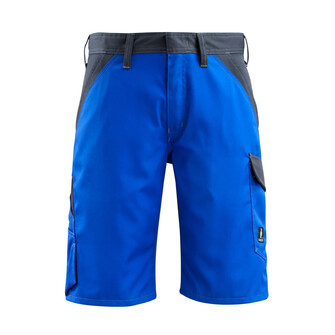 MASCOT® Sunbury Shorts. Leichte Meterware. Zweifarbig. Dreifache Kappnähte an den Beinen und im Schritt. Hosenschlitz mit Reißverschluss. Vordertaschen. Gesäßtaschen mit Patte. Schenkeltasche mit Patte und verdeckten Druckknöpfen. Zollstocktasche mit Randverstärkung. Kontrastnähte