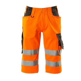 MASCOT® Safe Supreme Luton Dreiviertel-Hose, Strapazierfähige, dreifache Kappnähte an den Beinen und im Schritt verlängern die Lebensdauer des Produktes, Die Oberflächenbehandlung macht das Produkt schmutzabweisend und sorgt für hohe Sichtbarkeit, Platz für das nachträgliche Anbringen eines Wäsche-Chips, Ergonomisch geschnittene Hosenbeine, die nach den natürlichen Bewegungen des Körpers geformt wurden, Das Produkt ist für Industriewäsche geeignet