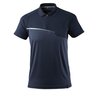 MASCOT® Advanced Polo-Shirt, feuchtigkeitstransportierend Polo-shirt, Antibakteriell und feuchtigkeitstransportierend, Schnelltrocknend - wichtig um Auskühlen des Körpers zu vermeiden, Moderne, körpernahe Passform mit viel Bewegungsfreiheit, Die Nähte im Nacken sind mit einem weichem, gepolstertem Material verdeckt, so dass diese nicht stören, Brusttasche mit Reißverschluss