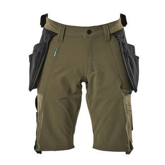 MASCOT® Advanced Shorts,abnehmbaren Hängetaschen,Stretch Handwerkershorts, Der multifunktionelle Stretchstoff kombiniert ein niedriges Gewicht mit sehr hoher Strapazierfähigkeit und ist darüber hinaus wasserabweisend, Der Stretchstoff ist in alle Richtungen elastisch und bietet eine unübertroffene Bewegungsfreiheit