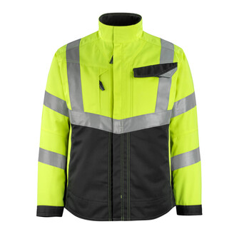 MASCOT® Safe Supreme Arbeitsjacke Oxford, Fluoreszierend und mit Reflexschulterstreifen sowie schrägverlaufenden Reflexen, zweifarbig, Teflon® macht das Produkt schmutzabweisend