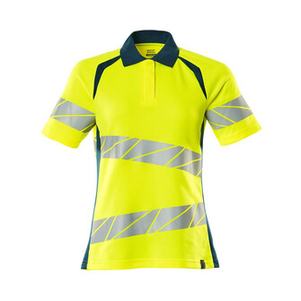 MASCOT® Accel. Safe Polo-Shirt, Damenpassform Polo-shirt, Speziell für Damen designt und tailliert geschnitten, Bei diesem Gewebe liegt Polyester auf der Außenseite für mehr Strapazierfähigkeit sowie Farbechtheit und Baumwolle auf der Innenseite für mehr Komfort, Mehr Bewegungsfreiheit durch elastische Reflexe, Die Nähte im Nacken sind mit einem weichem, gepolstertem Material verdeckt, so dass diese nicht stören