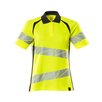 MASCOT® Accel. Safe Polo-Shirt, Damenpassform Polo-shirt, Speziell für Damen designt und tailliert geschnitten, Bei diesem Gewebe liegt Polyester auf der Außenseite für mehr Strapazierfähigkeit sowie Farbechtheit und Baumwolle auf der Innenseite für mehr Komfort, Mehr Bewegungsfreiheit durch elastische Reflexe, Die Nähte im Nacken sind mit einem weichem, gepolstertem Material verdeckt, so dass diese nicht stören