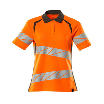 MASCOT® Accel. Safe Polo-Shirt, Damenpassform Polo-shirt, Speziell für Damen designt und tailliert geschnitten, Bei diesem Gewebe liegt Polyester auf der Außenseite für mehr Strapazierfähigkeit sowie Farbechtheit und Baumwolle auf der Innenseite für mehr Komfort, Mehr Bewegungsfreiheit durch elastische Reflexe, Die Nähte im Nacken sind mit einem weichem, gepolstertem Material verdeckt, so dass diese nicht stören