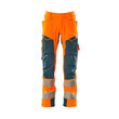 MASCOT® Accel. Safe Hose mt Knietaschen, ULTIMATE STRETCH Hose, Der Stretchstoff ist in alle Richtungen elastisch und bietet eine unübertroffene Bewegungsfreiheit, wo nichts spannt oder stört, Der multifunktionelle Stretchstoff kombiniert ein niedriges Gewicht mit sehr hoher Strapazierfähigkeit und ist darüber hinaus wasserabweisend, Das Produkt ist für Industriewäsche geeignet, Effektive Belüftung am Bein durch Reißverschluss am Oberschenkel, Zollstocktasche mit Kevlar®-Verstärkungen - besonders widerstandsfähig gegen spitze und scharfe Gegenstände, Vorbereitet für Hängetaschen 19450-126, die mit Knöpfen befestigt werden, Die Knietaschen aus strapazierfähigem CORDURA®-Gewebe sind regulierbar, so dass der Knieschutz immer optimal platziert ist, Zertifiziert für die Verwendung zusammen mit dem MASCOT-Kniepolstertyp SHORT oder LONG, da die Kniepolstertasche höhenverstellbar ist