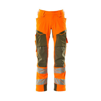 MASCOT® Accel. Safe Hose mt Knietaschen, ULTIMATE STRETCH Hose, Der Stretchstoff ist in alle Richtungen elastisch und bietet eine unübertroffene Bewegungsfreiheit, wo nichts spannt oder stört, Der multifunktionelle Stretchstoff kombiniert ein niedriges Gewicht mit sehr hoher Strapazierfähigkeit und ist darüber hinaus wasserabweisend, Das Produkt ist für Industriewäsche geeignet, Effektive Belüftung am Bein durch Reißverschluss am Oberschenkel, Zollstocktasche mit Kevlar®-Verstärkungen - besonders widerstandsfähig gegen spitze und scharfe Gegenstände, Vorbereitet für Hängetaschen 19450-126, die mit Knöpfen befestigt werden, Die Knietaschen aus strapazierfähigem CORDURA®-Gewebe sind regulierbar, so dass der Knieschutz immer optimal platziert ist, Zertifiziert für die Verwendung zusammen mit dem MASCOT-Kniepolstertyp SHORT oder LONG, da die Kniepolstertasche höhenverstellbar ist