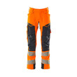 MASCOT® Accel. Safe Hose mt Knietaschen, ULTIMATE STRETCH Hose, Der Stretchstoff ist in alle Richtungen elastisch und bietet eine unübertroffene Bewegungsfreiheit, wo nichts spannt oder stört, Der multifunktionelle Stretchstoff kombiniert ein niedriges Gewicht mit sehr hoher Strapazierfähigkeit und ist darüber hinaus wasserabweisend, Das Produkt ist für Industriewäsche geeignet, Effektive Belüftung am Bein durch Reißverschluss am Oberschenkel, Zollstocktasche mit Kevlar®-Verstärkungen - besonders widerstandsfähig gegen spitze und scharfe Gegenstände, Vorbereitet für Hängetaschen 19450-126, die mit Knöpfen befestigt werden, Die Knietaschen aus strapazierfähigem CORDURA®-Gewebe sind regulierbar, so dass der Knieschutz immer optimal platziert ist, Zertifiziert für die Verwendung zusammen mit dem MASCOT-Kniepolstertyp SHORT oder LONG, da die Kniepolstertasche höhenverstellbar ist
