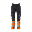 MASCOT® Accel. Safe Hose, Schenkeltaschen, ULTIMATE STRETCH Hose, Der Stretchstoff ist in alle Richtungen elastisch und bietet eine unübertroffene Bewegungsfreiheit, wo nichts spannt oder stört, Der multifunktionelle Stretchstoff kombiniert ein niedriges Gewicht mit sehr hoher Strapazierfähigkeit und ist darüber hinaus wasserabweisend, Ergonomisch geschnittene Hosenbeine, die nach den natürlichen Bewegungen des Körpers geformt wurden, Verstärkung aus CORDURA® (1000 D) an den Knien, Standardmäßig in drei verschiedenen Schrittlängen erhältlich, für die individuell beste Passform und die am besten platzierten Details, Das Produkt ist für Industriewäsche geeignet