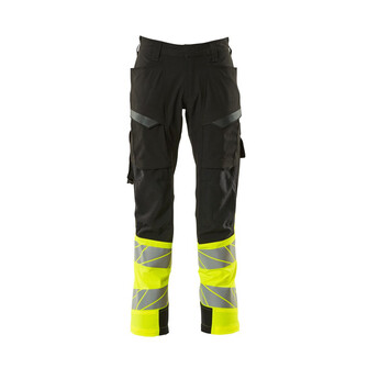 MASCOT® Accel. Safe Hose, Schenkeltaschen, ULTIMATE STRETCH Hose, Der Stretchstoff ist in alle Richtungen elastisch und bietet eine unübertroffene Bewegungsfreiheit, wo nichts spannt oder stört, Der multifunktionelle Stretchstoff kombiniert ein niedriges Gewicht mit sehr hoher Strapazierfähigkeit und ist darüber hinaus wasserabweisend, Ergonomisch geschnittene Hosenbeine, die nach den natürlichen Bewegungen des Körpers geformt wurden, Verstärkung aus CORDURA® (1000 D) an den Knien, Standardmäßig in drei verschiedenen Schrittlängen erhältlich, für die individuell beste Passform und die am besten platzierten Details, Das Produkt ist für Industriewäsche geeignet
