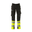 MASCOT® Accel. Safe Hose, Schenkeltaschen, ULTIMATE STRETCH Hose, Der Stretchstoff ist in alle Richtungen elastisch und bietet eine unübertroffene Bewegungsfreiheit, wo nichts spannt oder stört, Der multifunktionelle Stretchstoff kombiniert ein niedriges Gewicht mit sehr hoher Strapazierfähigkeit und ist darüber hinaus wasserabweisend, Ergonomisch geschnittene Hosenbeine, die nach den natürlichen Bewegungen des Körpers geformt wurden, Verstärkung aus CORDURA® (1000 D) an den Knien, Standardmäßig in drei verschiedenen Schrittlängen erhältlich, für die individuell beste Passform und die am besten platzierten Details, Das Produkt ist für Industriewäsche geeignet