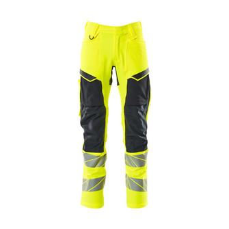 MASCOT® Accel. Safe Hose mit Knietaschen, ULTIMATE STRETCH Hose, Der Stretchstoff ist in alle Richtungen elastisch und bietet eine unübertroffene Bewegungsfreiheit, wo nichts spannt oder stört, Der multifunktionelle Stretchstoff kombiniert ein niedriges Gewicht mit sehr hoher Strapazierfähigkeit und ist darüber hinaus wasserabweisend, Ergonomisch geschnittene Hosenbeine