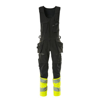 MASCOT® Accel. Safe Kombihose, Hängetaschen,ULTIMATE STRETCH Kombihose, Der Stretchstoff ist in alle Richtungen elastisch und bietet eine unübertroffene Bewegungsfreiheit, wo nichts spannt oder stört, Der multifunktionelle Stretchstoff kombiniert ein niedriges Gewicht mit sehr hoher Strapazierfähigkeit und ist darüber hinaus wasserabweisend, Hängetaschen mit Kevlar® und CORDURA®-Gewebe Verstärkungen, Abnehmbare Hängetaschen, Zollstocktasche mit Kevlar®-Verstärkungen - besonders widerstandsfähig gegen spitze und scharfe Gegenstände, Effektive Belüftung am Bein durch Reißverschluss am Oberschenkel, Knietaschen aus in zwei Richtungen dehnbarem CORDURA®, die zusätzliche Bewegungsfreiheit beim Knien bieten, Die Knietaschen sind höhenverstellbar, so dass der Knieschutz optimal an den Knien platziert ist, Zertifiziert für die Verwendung zusammen mit dem MASCOT-Kniepolstertyp SHORT oder LONG, da die Kniepolstertasche höhenverstellbar ist