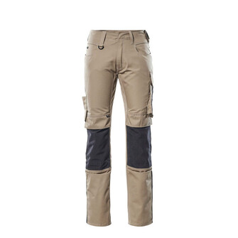 MASCOT® Bundhose Mannheim, Hosenbeine mit ergonomischer Passform und keilförmigen Einsätzen an der Innenseite der Beine und im Schritt (mit extra Verstärkung). Inkl. schräger, geräumiger Schenkeltasche mit leicht zugänglicher Handytasche. Äußerst verschleißfeste Knietaschen aus CORDURA®-Gewebe