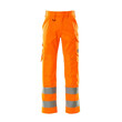 MASCOT® Safe Light Geraldton Hose, Einfaches Verlängern der Hose um 3cm, durch auftrennen der roten Naht auf der Innenseite, Knietaschen aus strapazierfähigem Polyester mit Eingriff von unten, so dass sich kein Schmutz sammelt, Stoff der Knietasche ist auf der Rückseite wasserabweisend beschichtet, Strapazierfähige, dreifache Kappnähte an den Beinen und im Schritt verlängern die Lebensdauer des Produktes, Spezieller Schnitt an der Rückseite der Hosenbeine, verhindert beim Knien überflüssigen Stoff in der Kniekehle, Das Produkt ist für Industriewäsche geeignet, Zertifiziert für die Verwendung zusammen mit dem MASCOT-Kniepolstertyp SHORT oder LONG, da die Kniepolstertasche höhenverstellbar ist