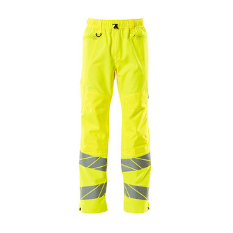 MASCOT® Accel. Safe Überziehhose mit leichtem Futter Überziehhose, Atmungsaktiv, wind- und wasserdicht mit getapten Nähten, Äußerst strapazierfähig, Ergonomisch geschnittene Hosenbeine, die nach den natürlichen Bewegungen des Körpers geformt wurden, Gummizug und Zugband am Bund, Reißverschluss an der Beinaußenseite, Zertifiziert für die Verwendung zusammen mit dem MASCOT-Kniepolstertyp SHORT oder LONG, da die Kniepolstertasche höhenverstellbar ist