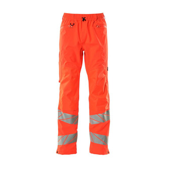 MASCOT® Accel. Safe Überziehhose mit leichtem Futter Überziehhose, Atmungsaktiv, wind- und wasserdicht mit getapten Nähten, Äußerst strapazierfähig, Ergonomisch geschnittene Hosenbeine, die nach den natürlichen Bewegungen des Körpers geformt wurden, Gummizug und Zugband am Bund, Reißverschluss an der Beinaußenseite, Zertifiziert für die Verwendung zusammen mit dem MASCOT-Kniepolstertyp SHORT oder LONG, da die Kniepolstertasche höhenverstellbar ist