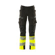 MASCOT® Accel. Safe Hose mt Knietaschen, ULTIMATE STRETCH Hose, Der Stretchstoff ist in alle Richtungen elastisch und bietet eine unübertroffene Bewegungsfreiheit, wo nichts spannt oder stört, Der multifunktionelle Stretchstoff kombiniert ein niedriges Gewicht mit sehr hoher Strapazierfähigkeit und ist darüber hinaus wasserabweisend, Das Produkt ist für Industriewäsche geeignet, Effektive Belüftung am Bein durch Reißverschluss am Oberschenkel, Ergonomisch geschnittene Hosenbeine, die nach den natürlichen Bewegungen des Körpers geformt wurden, Vorbereitet für Hängetaschen 19450-126, die mit Knöpfen befestigt werden, Die Knietaschen aus strapazierfähigem CORDURA®-Gewebe sind regulierbar, so dass der Knieschutz immer optimal platziert ist, Zertifiziert für die Verwendung zusammen mit dem MASCOT-Kniepolstertyp SHORT oder LONG, da die Kniepolstertasche höhenverstellbar ist