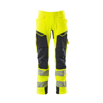 MASCOT® Accel. Safe Hose mit Knietaschen, ULTIMATE STRETCH Hose, Der Stretchstoff ist in alle Richtungen elastisch und bietet eine unübertroffene Bewegungsfreiheit, wo nichts spannt oder stört, Der multifunktionelle Stretchstoff kombiniert ein niedriges Gewicht mit sehr hoher Strapazierfähigkeit und ist darüber hinaus wasserabweisend, Ergonomisch geschnittene Hosenbeine, die nach den natürlichen Bewegungen des Körpers geformt wurden, Zollstocktasche mit Kevlar®-Verstärkungen - besonders widerstandsfähig gegen spitze und scharfe Gegenstände, Vorbereitet für Hängetaschen 19450-126, die mit Knöpfen befestigt werden, Effektive Belüftung am Bein durch Reißverschluss am Oberschenkel, Die Knietaschen aus strapazierfähigem CORDURA®-Gewebe sind regulierbar, so dass der Knieschutz immer optimal platziert ist, Zertifiziert für die Verwendung zusammen mit dem MASCOT-Kniepolstertyp SHORT oder LONG, da die Kniepolstertasche höhenverstellbar ist , Das Produkt ist für Industriewäsche geeignet