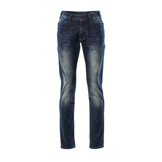 MASCOT® Frontline Manhattan Jeans, Moderne, körpernahe Passform, Zweifache Kappnähte an den Beinen, Die niedrige Taille mit formgeschnittenem Bund sorgt dafür, dass die Hose alle Bewegungen des Körpers mitmacht, Hosenschlitz mit Reißverschluss, Rechte Gesäßtasche mit extra Tasche