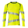 MASCOT® Accel. Safe T-Shirt, Langarm, moderne Passform T-shirt, Bei diesem Gewebe liegt Polyester auf der Außenseite für mehr Strapazierfähigkeit sowie Farbechtheit und Baumwolle auf der Innenseite für mehr Komfort, Moderne, körpernahe Passform mit viel Bewegungsfreiheit, Mehr Bewegungsfreiheit durch elastische Reflexe, Die Nähte im Nacken sind mit einem weichem, gepolstertem Material verdeckt, so dass diese nicht stören