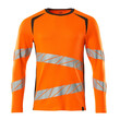 MASCOT® Accel. Safe T-Shirt, Langarm, moderne Passform T-shirt, Bei diesem Gewebe liegt Polyester auf der Außenseite für mehr Strapazierfähigkeit sowie Farbechtheit und Baumwolle auf der Innenseite für mehr Komfort, Moderne, körpernahe Passform mit viel Bewegungsfreiheit, Mehr Bewegungsfreiheit durch elastische Reflexe, Die Nähte im Nacken sind mit einem weichem, gepolstertem Material verdeckt, so dass diese nicht stören