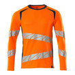 MASCOT® Accel. Safe T-Shirt, Langarm, moderne Passform T-shirt, Bei diesem Gewebe liegt Polyester auf der Außenseite für mehr Strapazierfähigkeit sowie Farbechtheit und Baumwolle auf der Innenseite für mehr Komfort, Moderne, körpernahe Passform mit viel Bewegungsfreiheit, Mehr Bewegungsfreiheit durch elastische Reflexe, Die Nähte im Nacken sind mit einem weichem, gepolstertem Material verdeckt, so dass diese nicht stören