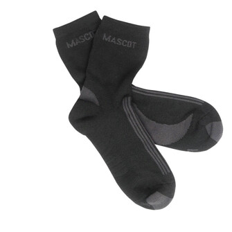 MASCOT® Complete Asmara Socken, COOLMAX® sorgt für effektiven Feuchtigkeitstransport, hält den Körper trocken und verhindert Auskühlen, Die Form der Socken wurde speziell dem rechten und linken Fuß angepasst, um optimal zu stützen, Das elastische Material stabilisiert und sorgt für einen guten Sitz der Socke am Fuß, Eine verstärkte Fersen- und Zehenpartie erhöht die Strapazierfähigkeit und bietet extra Schutz